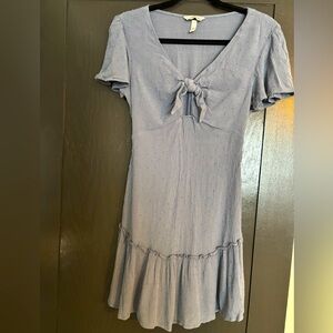 Speechless Women's Juniors Blue Midi Dress Bow Ruffles Polkadot Medium Spring